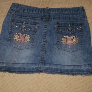 🎁Girls Bedazzled jean skirt